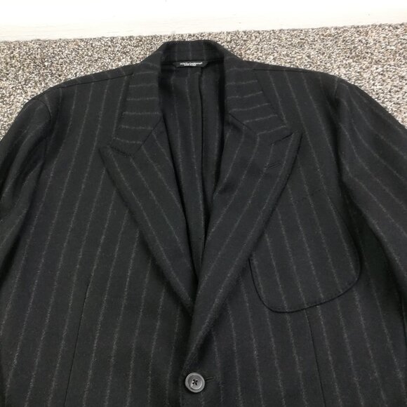 Dolce & Gabbana Suit 42R Flannel Wool Chalk Striped 38x28 New - Picture 3 of 16